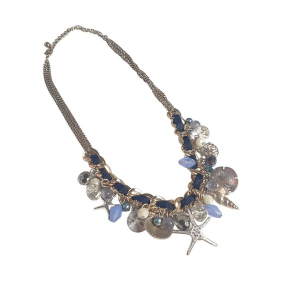 Charm Shell Necklace Women Jewelry 17" Length Mermaid Costume Beach Sea Boho - Picture 4 of 7